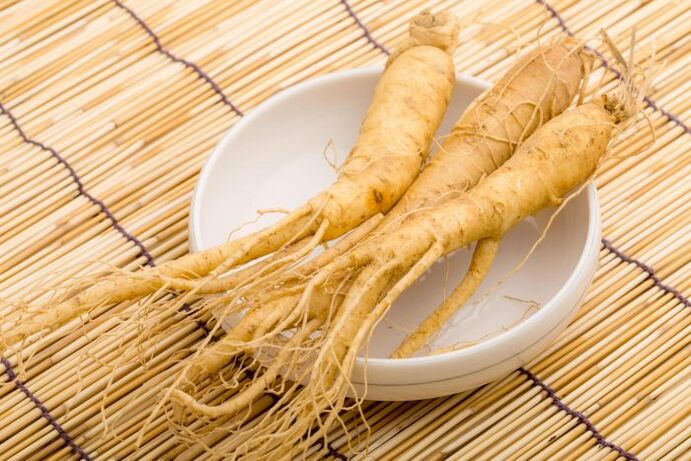 raíz de ginseng para aumentar a potencia